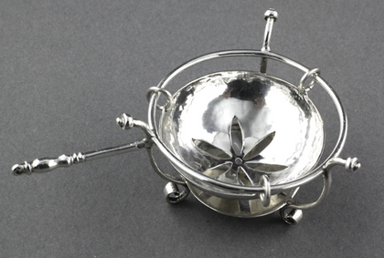 19th Century Dutch Miniature Silver Toy Chestnut Roaster